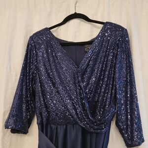 Alex Evenings Navy Sequin Gown